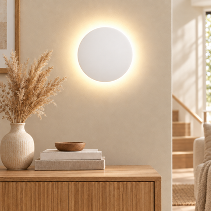 LED Round Wall Lamps Lighting Touch Switch Porch Sensor Interior Moder in white