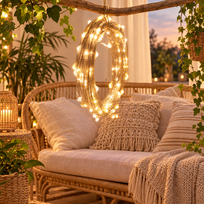 LED Fairy Lights String Button Battery Light Home Decoration Living Be in warm white
