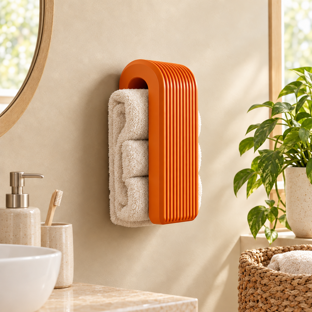 Auto-locking Towel Hanger in orange