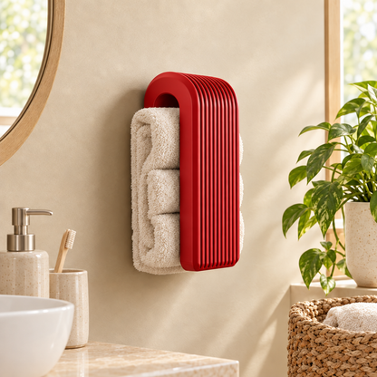Auto-locking Towel Hanger in red