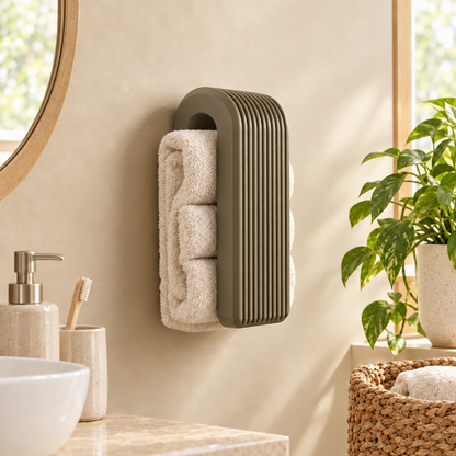 Auto-locking Towel Hanger in dark khaki
