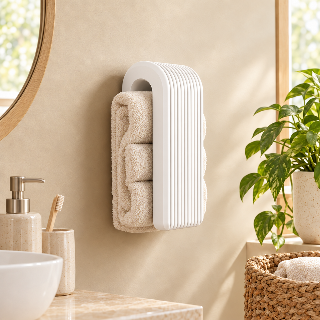 Auto-locking Towel Hanger in white