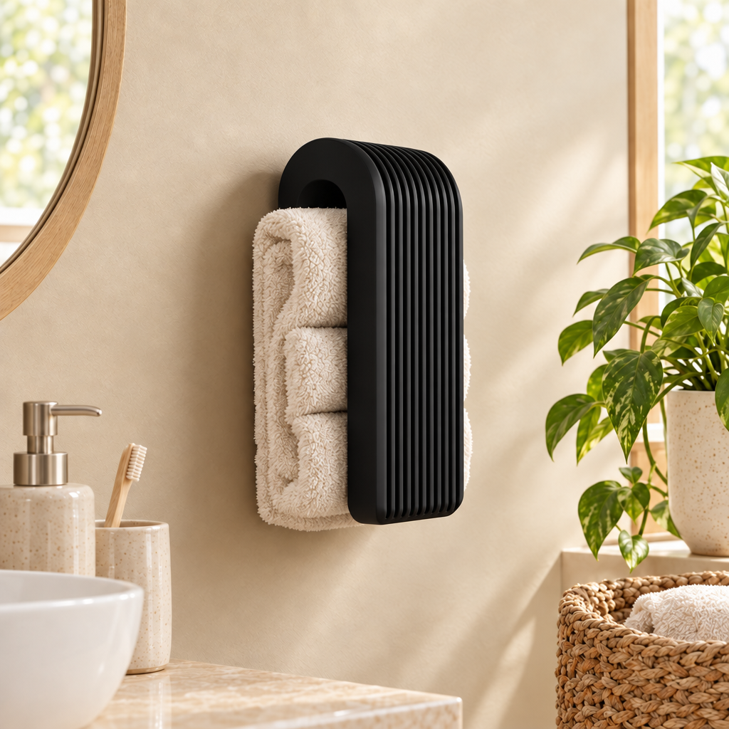 Auto-locking Towel Hanger in black