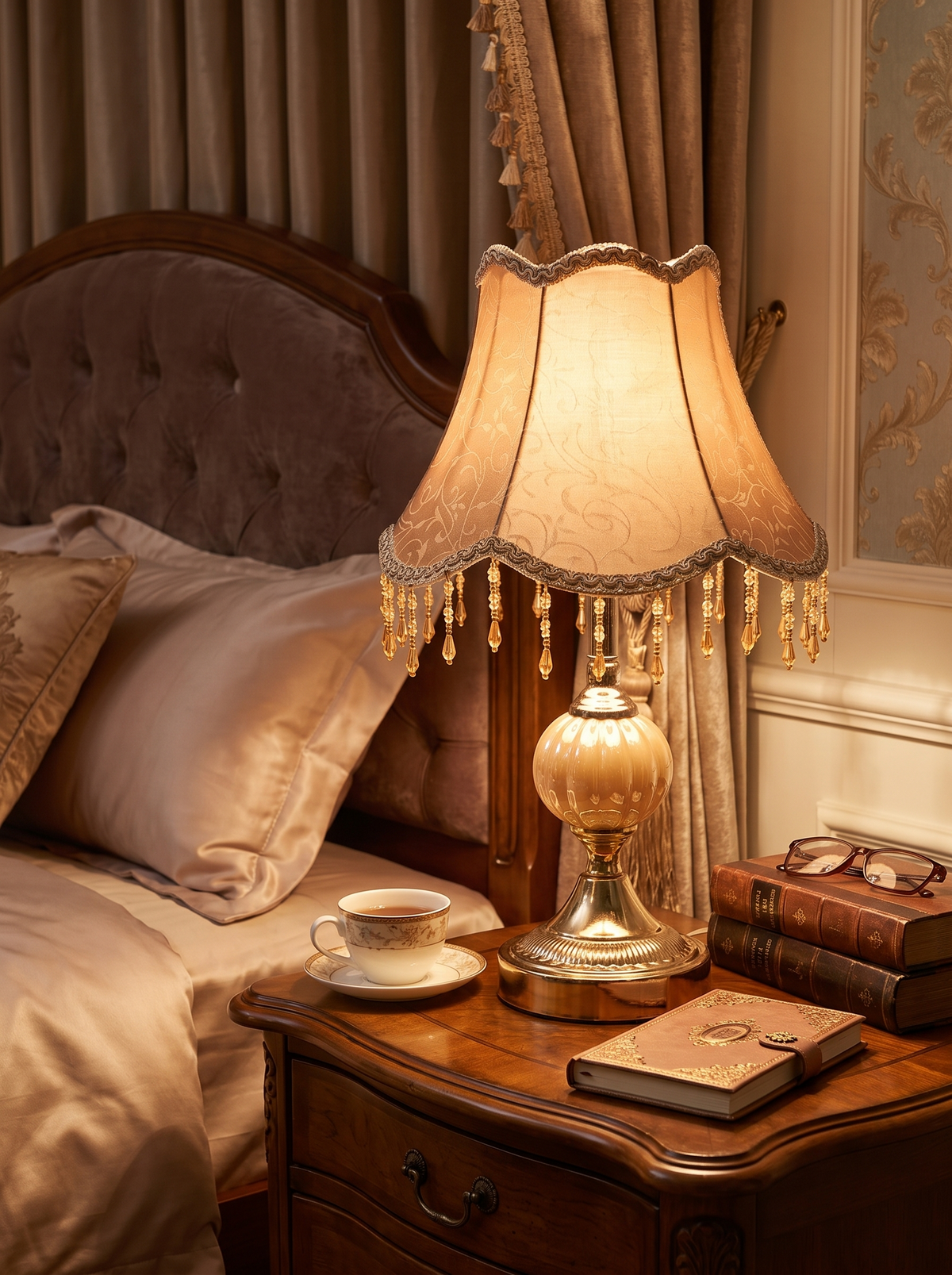European Style Bedside Table Lamp in a lifestyle setting: Boutique Hotel Feeling