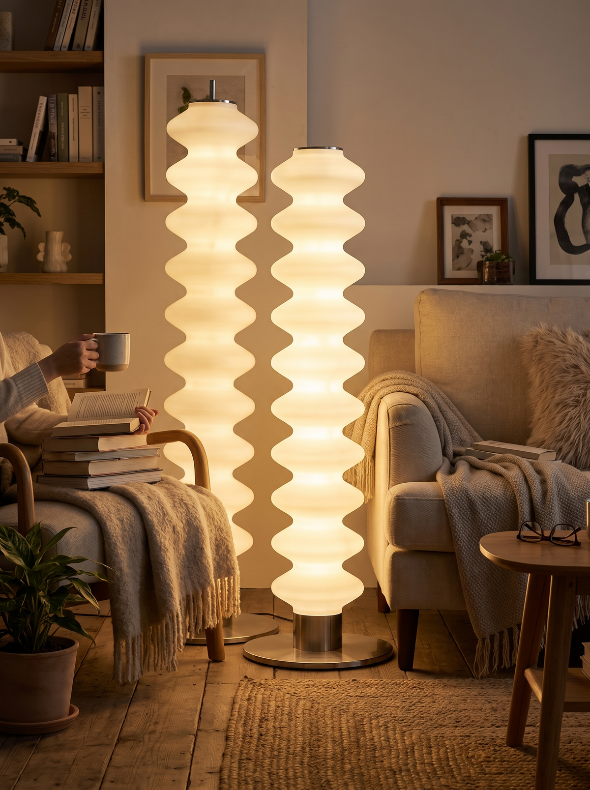 Sugar Gourd Acrylic LED Floor Lamp in a lifestyle setting: A Dreamy Focal Point