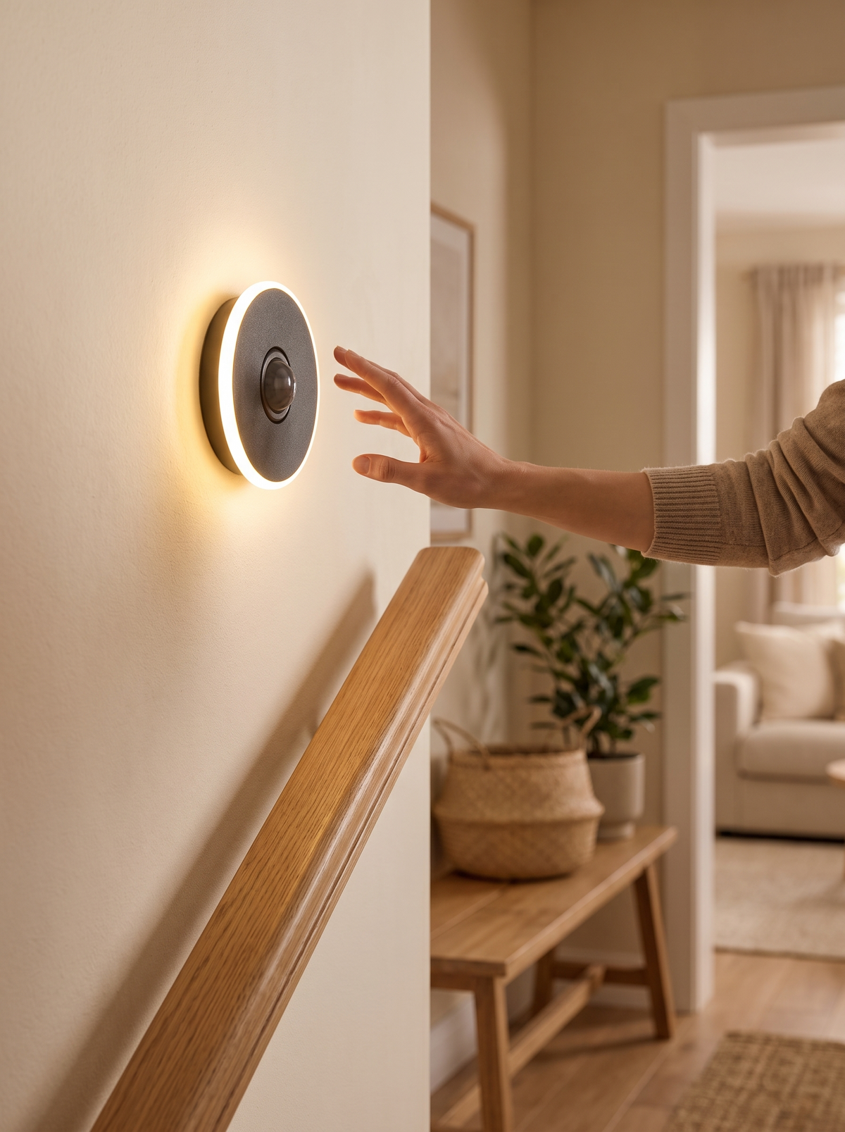 Motion Sensor COB LED Neon Strip Light in a lifestyle setting: Hands Free Light, Every Time