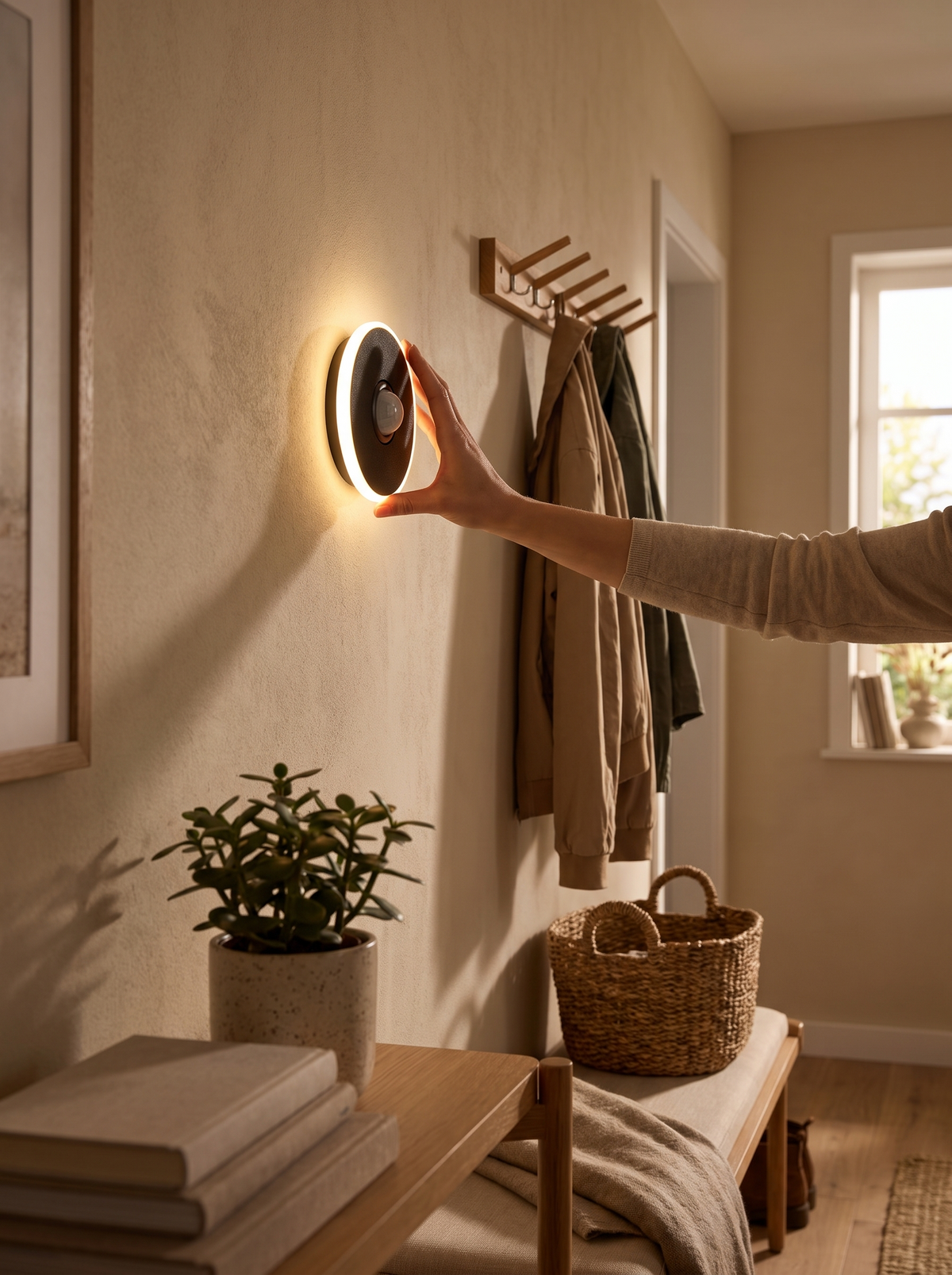 Motion Sensor COB LED Neon Strip Light in a lifestyle setting: Wireless and Flexible