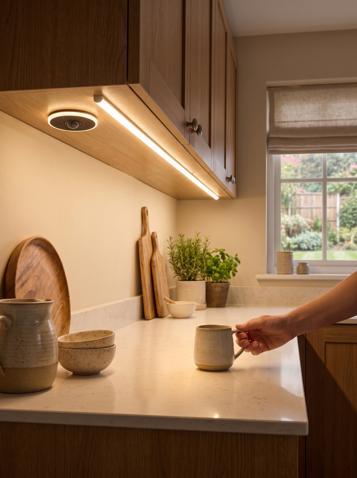 Motion Sensor COB LED Neon Strip Light in a lifestyle setting: A Seamless Line of Light