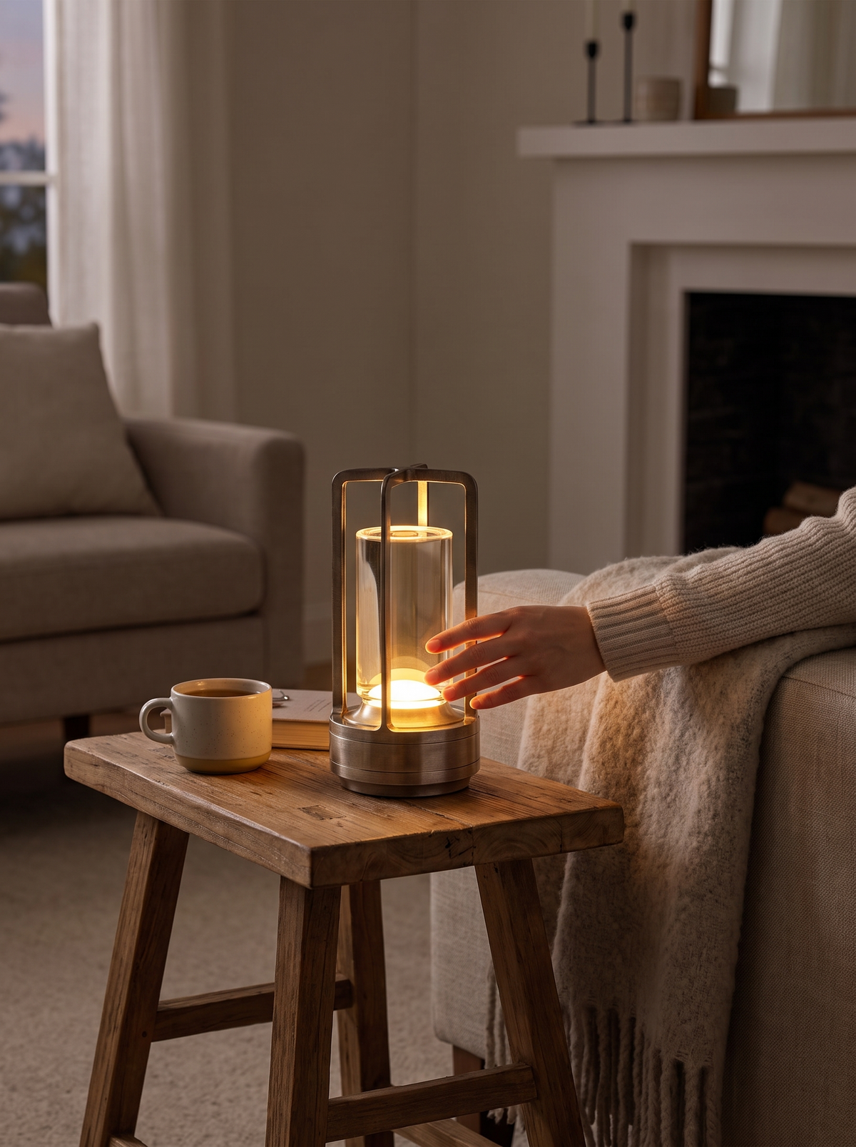 Cordless Rechargeable LED Mood Lamp in a lifestyle setting: Light That Follows You