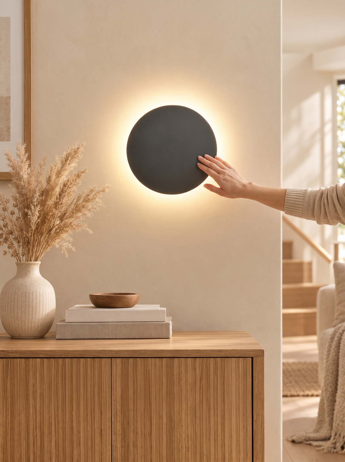 Modern Round LED Wall Sconce in a lifestyle setting: A Soft Halo on Your Wall