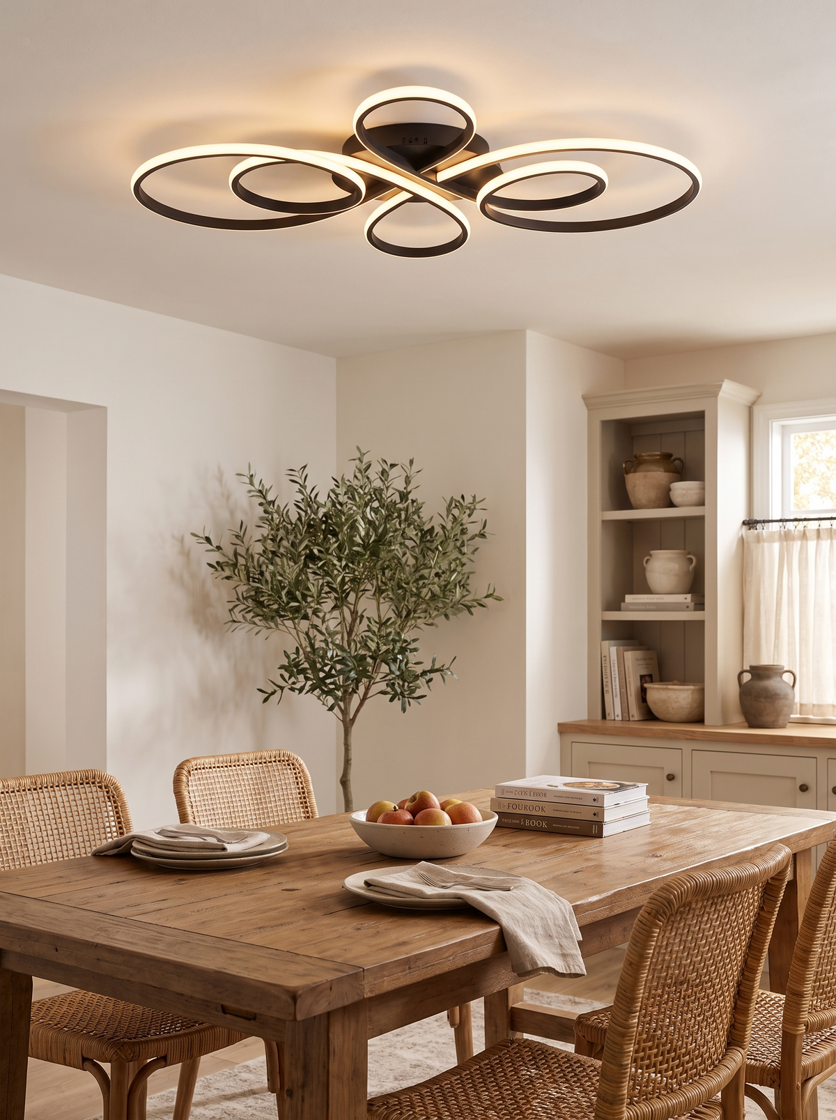 Low Profile LED Ceiling Light in a lifestyle setting: Fits Every Room