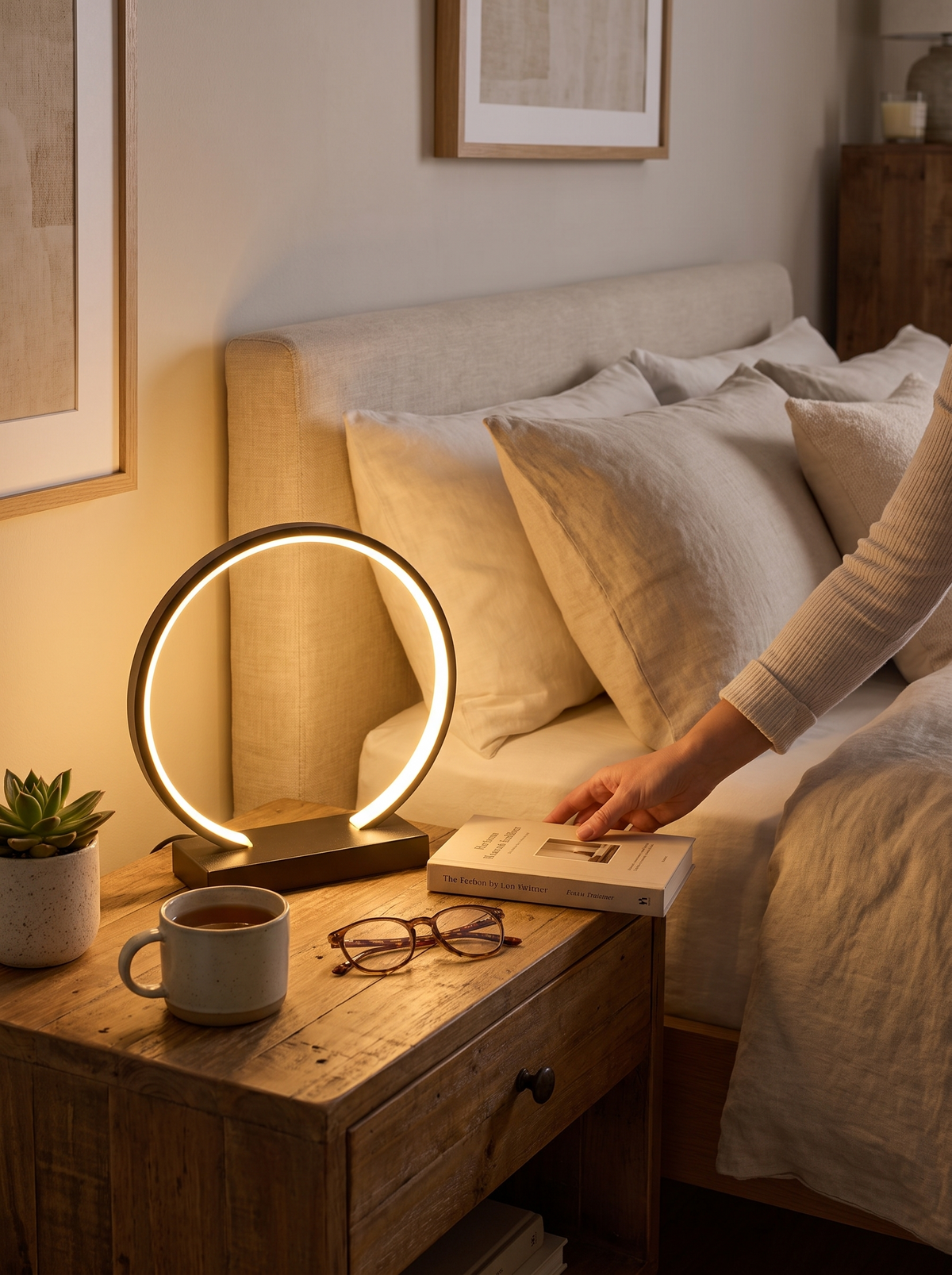 LED Ring Ambient Night Light in a lifestyle setting: Instant Focal Point
