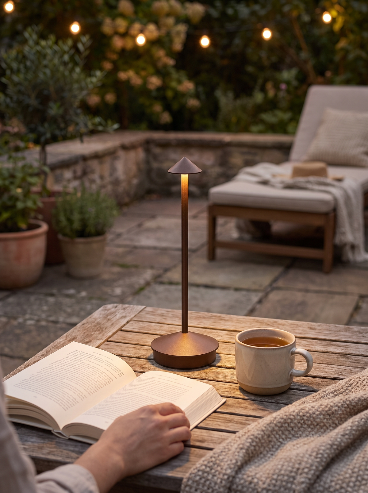 Cordless Aluminum LED Table Lamp in a lifestyle setting: Good Light, Anywhere