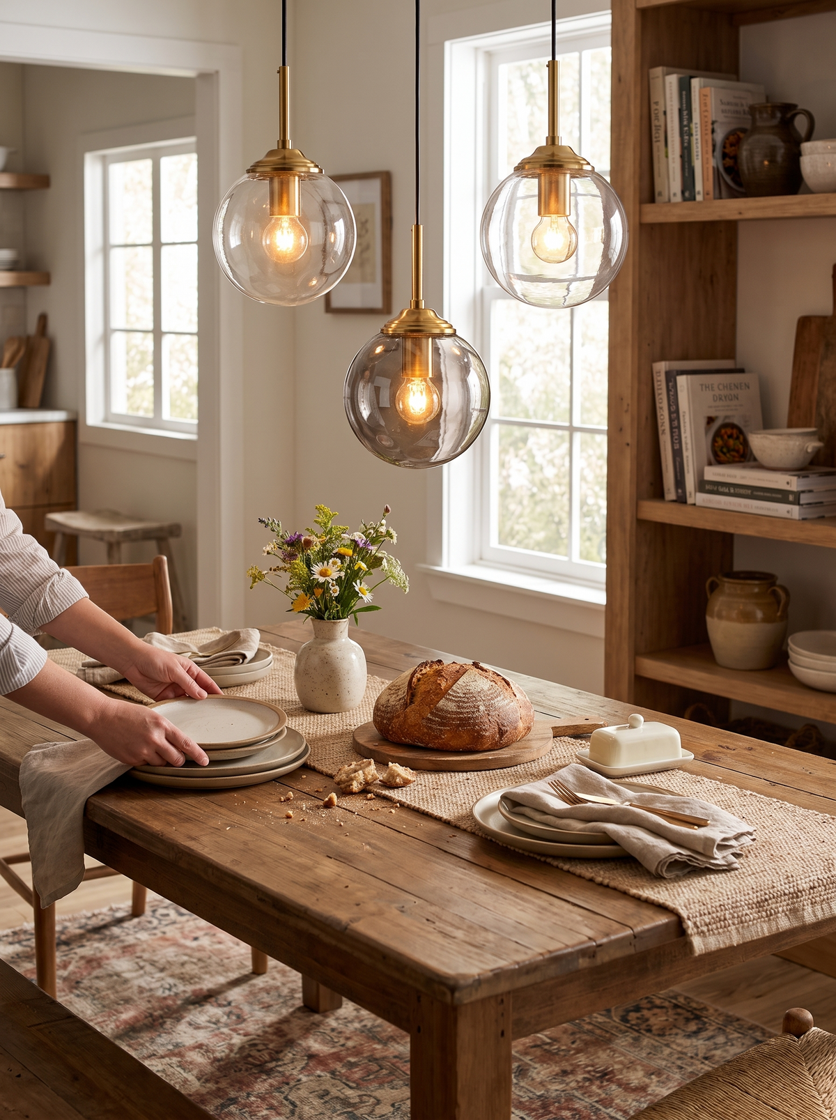 Nordic Glass Pendant Light in a lifestyle setting: Hang One or a Row