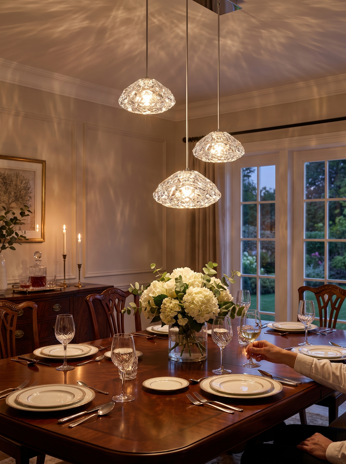 Multi Head Glass Ball Chandelier in a lifestyle setting: Designed to Impress