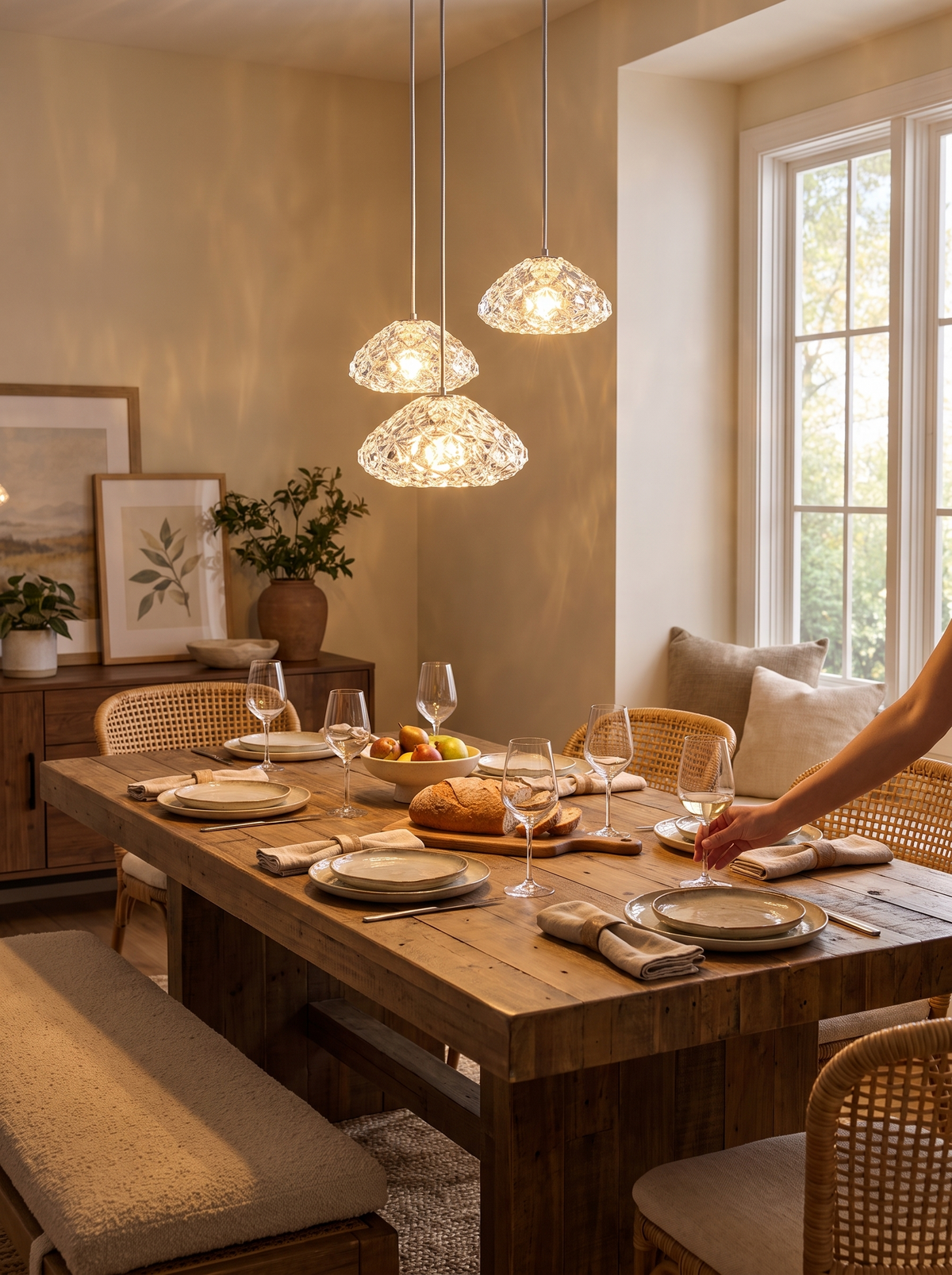 Multi Head Glass Ball Chandelier in a lifestyle setting: A Dazzling Centerpiece