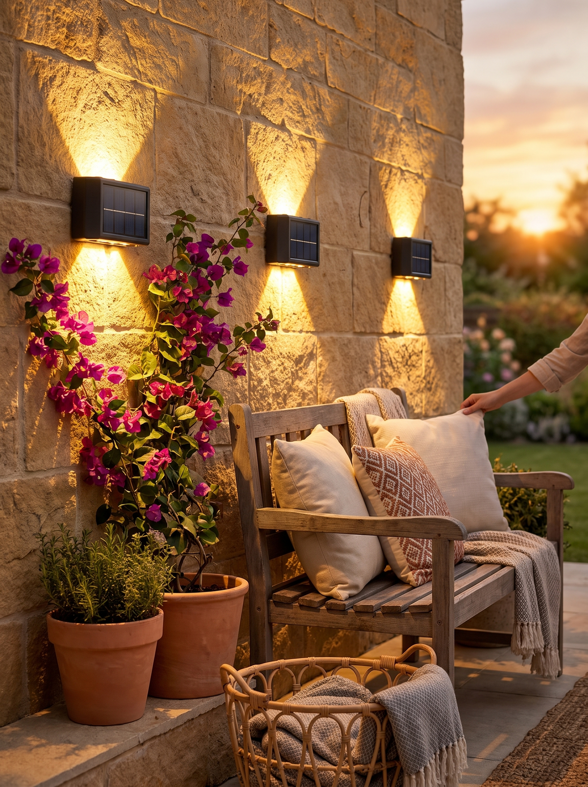 Solar Up and Down Wall Lamp in a lifestyle setting: Instant Curb Appeal